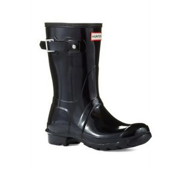 Original Hunter Boots. Black Gloss Short Rubber Rain Boots. Women's Size 6 - Picture 2 of 11